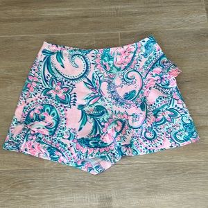 Lilly Pulitzer Skort Size 6 Pink Turquoise Seafoam Green